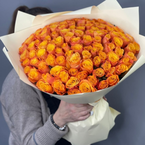 Букет из 101 огненной розы (40 см) в Балашихе