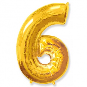 Шар гелиевый цифра 6 (40х102 см) в Балашихе