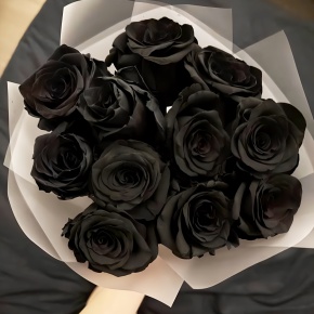 Букет "Черная королева" из 11 черных роз Эквадор (60 см) в Балашихе