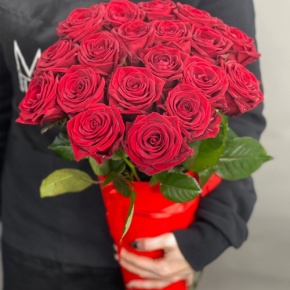 21 красная роза в конусе (50 см) в Балашихе