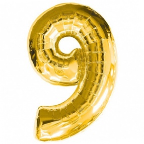 Шар гелиевый цифра 9 (40х102 см) в Балашихе