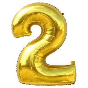 Шар гелиевый цифра 2 (40х102 см) в Балашихе