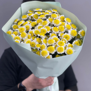 Букет "Моё солнышко" из 17 хризантем сантини в Балашихе