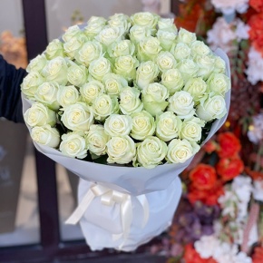 Букет 51 белая роза (50 см) в Балашихе