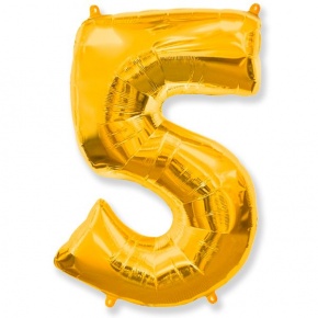 Шар гелиевый цифра 5 (40х102 см) в Балашихе