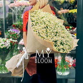 Букет из 75 ромашек танацетум в Балашихе