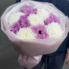 Букет "Вместе с тобой" из нежных хризантем в Балашихе