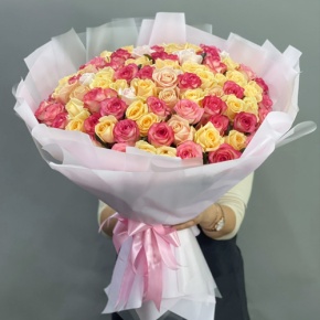 Букет из 101 розы  микс (70 см) в Балашихе