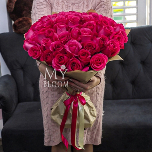 Букет 51 роза Эквадор Пинк Флоид (60 см) в Балашихе