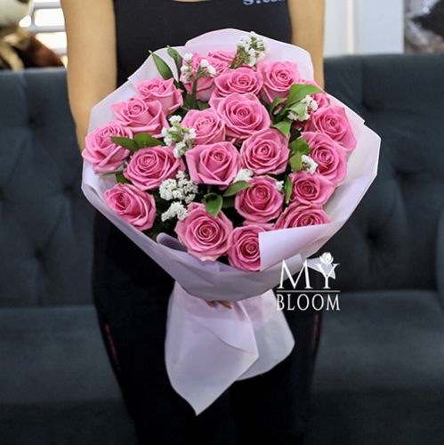 Букет из 21 розовой розы Аква (50 см) в Балашихе