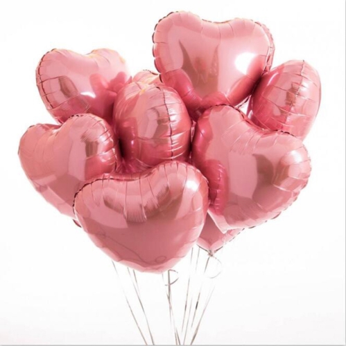 Сердце розовое фольгированный шар с гелием (45 см) в Балашихе