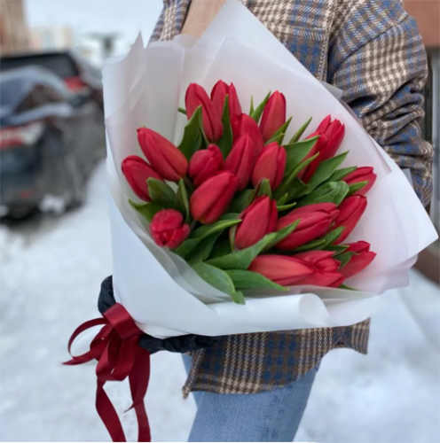 Букет красных тюльпанов в Балашихе